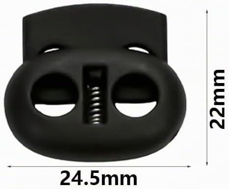 Aeuezxx Kordelstopper, 6 Stück Schnurschlösser, Doppel-Loch-Kordelschlösser, Federschnurschlösser, Kunststoff Rutschen Kordelklemme