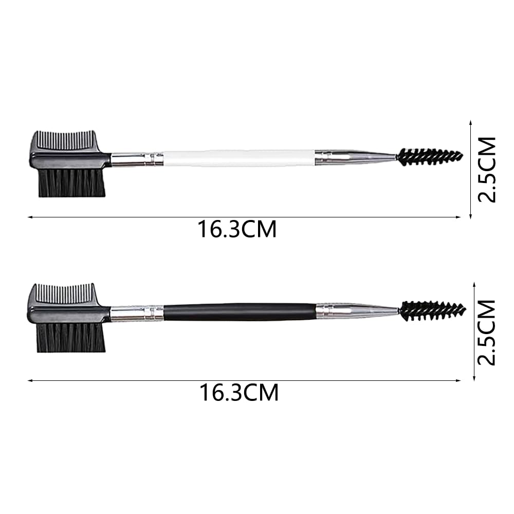 Augenbrauenbürste, 2 Stück Doppelendige Wimpernkamm, 2 in 1 Wimpernbürste, Augenbrauenpinsel, Wimperntrenner, zum Modifizieren von Augenbrauen und Wimpern