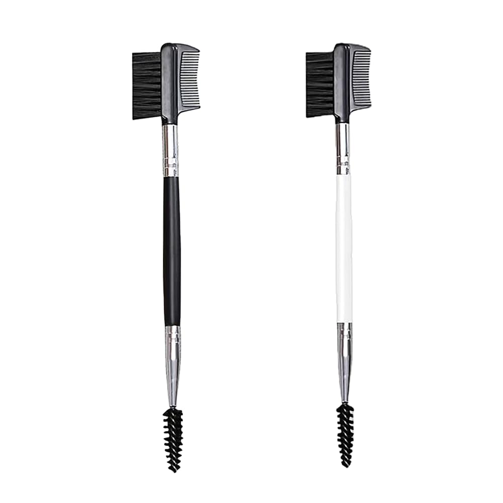 Augenbrauenbürste, 2 Stück Doppelendige Wimpernkamm, 2 in 1 Wimpernbürste, Augenbrauenpinsel, Wimperntrenner, zum Modifizieren von Augenbrauen und Wimpern