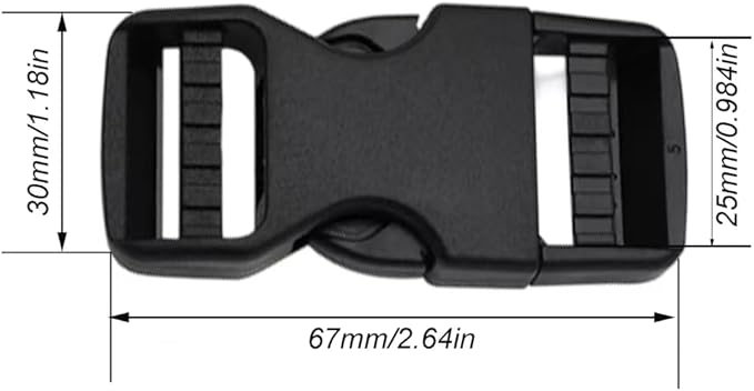 Steckschnallen, 4 Stück Plastik Steckschnallen, 25 mm Schnellverschluss-Schnallen, Seitliche Schnallen, Rucksackschnalle, Verstellbare Kunststoff-Schnallenclips