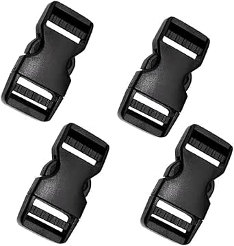Steckschnallen, 4 Stück Plastik Steckschnallen, 25 mm Schnellverschluss-Schnallen, Seitliche Schnallen, Rucksackschnalle, Verstellbare Kunststoff-Schnallenclips