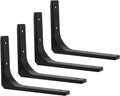 4 Stück Regalhalterung Schwerlastwinkel Regalträger, 90 Grad Metall Regalwinkel, L-förmige Regal Winkel regalhalterung, Möbel Eckregal für Küche, Schlafzimmer (Schwarz, 200 x 150mm)