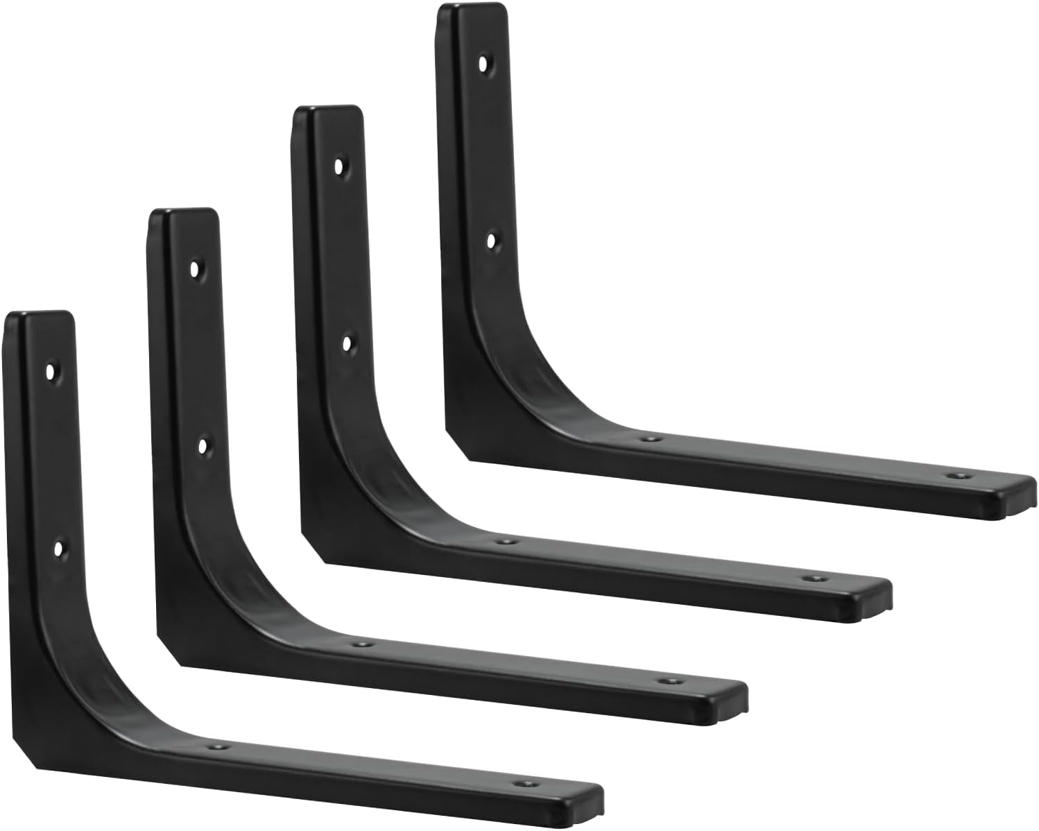 4 Stück Regalhalterung Schwerlastwinkel Regalträger, 90 Grad Metall Regalwinkel, L-förmige Regal Winkel regalhalterung, Möbel Eckregal für Küche, Schlafzimmer (Schwarz, 200 x 150mm)