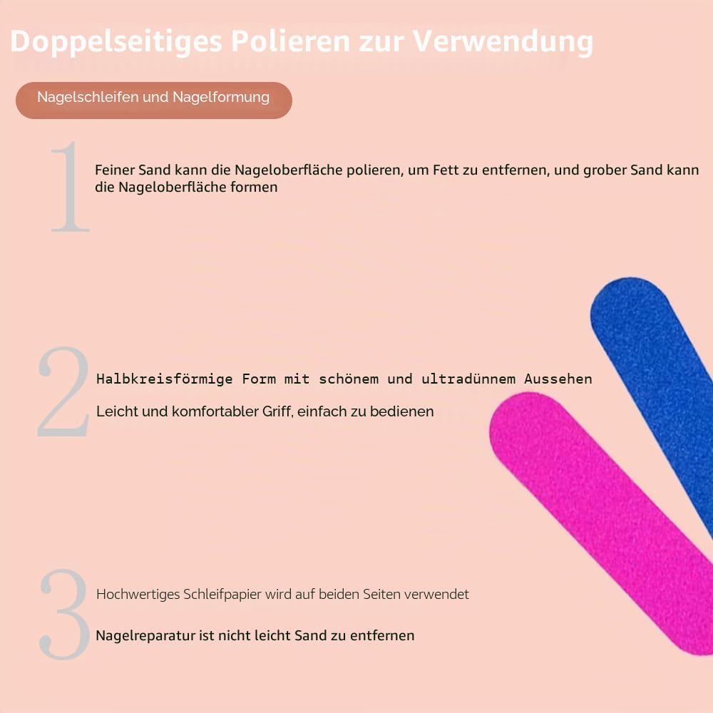 Nagelfeilen, 10 stücke Mini Nagelfeilen, Profi Nagel Feilen, Doppelseitige Nagelfeile, Maniküre Werkzeuge, für Maniküre Shop, Zuhause