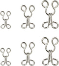 Nähen Haken und Augen Verschluss, 12 Set BH-Haken-Ösen-Verschluss, Unterwäsche Hakens und Augen Schließe, Nähen DIY Bastelzubehör, 3 Größen, für BH, Kleidung, Röcken, Hosen(Silber)