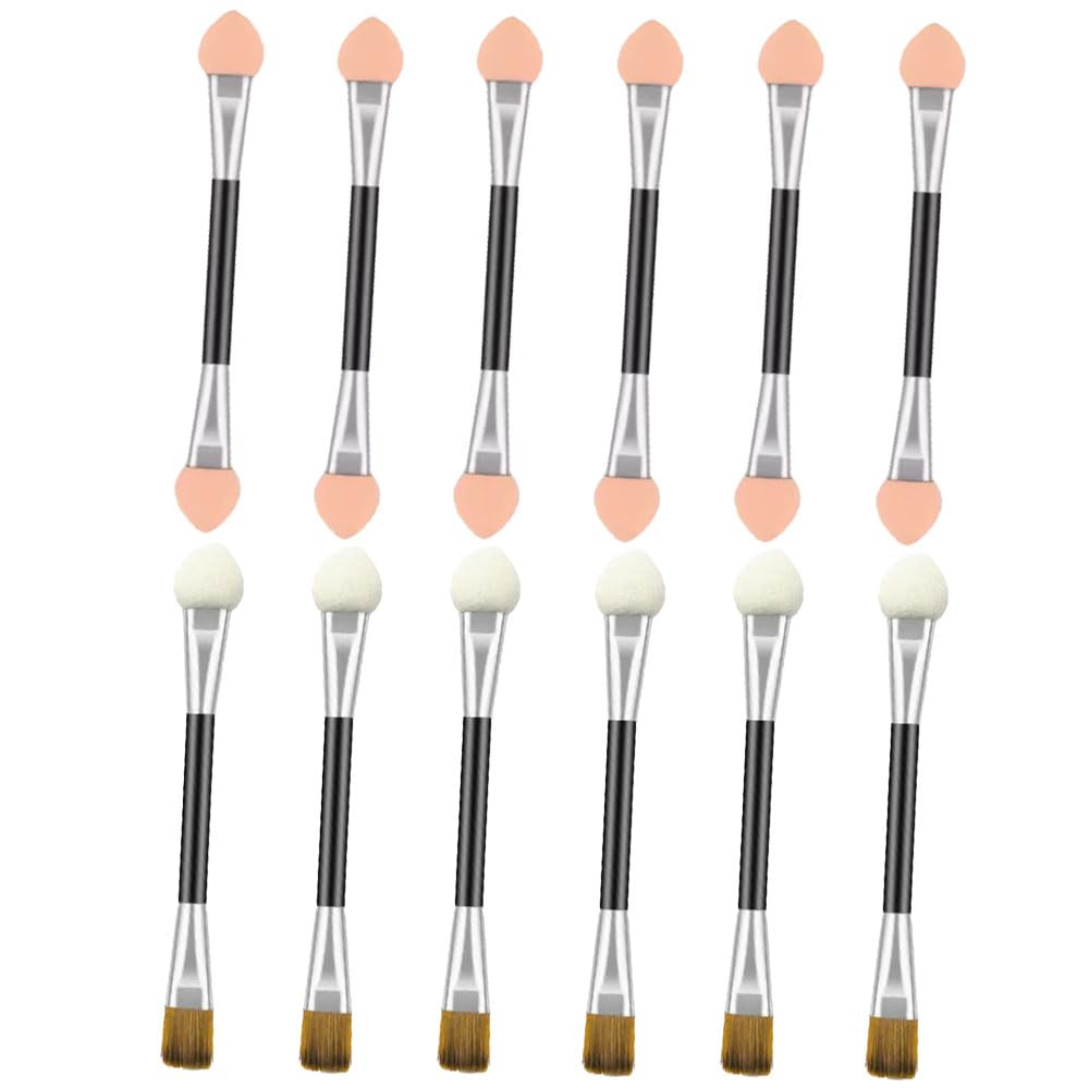 Lidschatten Pinsel, 12 Pcs Sponge Eyeshadow Brush, Lidschatten Pinsel Doppelseitige Color, Lidschattenpinsel