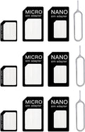 4 in 1 Nano SIM Karten Adapte, 3 Set Nano-SIM Adapter, SIM-Karten-Adapter mit SIM-Auswurfstift, kompatibel mit Smartphone
