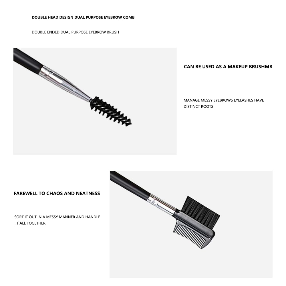 Augenbrauenbürste, 2 Stück Doppelendige Wimpernkamm, 2 in 1 Wimpernbürste, Augenbrauenpinsel, Wimperntrenner, zum Modifizieren von Augenbrauen und Wimpern