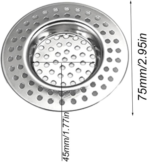 4 Stück Abflusssieb Edelstahl, Löcher Waschbecken Sieb, Abflusssiebe aus Edelstahl, Abflusssieb Dusche, Haarsieb, Spülbeckenabflusssieb