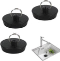 Abflussstopfen, 3 Stück Gummi Waschbecken Stopper, Spüle Abfluss Stöpsel, Badewannenstöpsel, Wasserbeckenstöpsel, Spültisch Stopfen mit Haken, für Spülbecken Küche und Bad