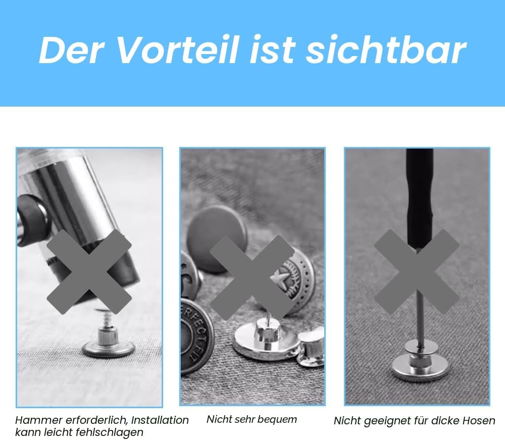 10 Stück Ersatz Knöpfe, Ersatz Jeans Knöpfe, 17mm Jeansknöpfe, Verstellbare Jeansknöpfe mit Schraubendreher, Abnehmbare Hosen Knopfe, für Jeans, Kleidung, Hosen, Taschen(Bronze)