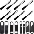 Aeuezxx 16 Stück Reißverschluss Zipper Ersatzteile, 8 Reißverschluss Anhänger und 8 Abnehmbares Metall Zipper Pull, Zipper Tag, Reissverschlussgriff, für Geldbörse, Kleider, Jeans, Koffer