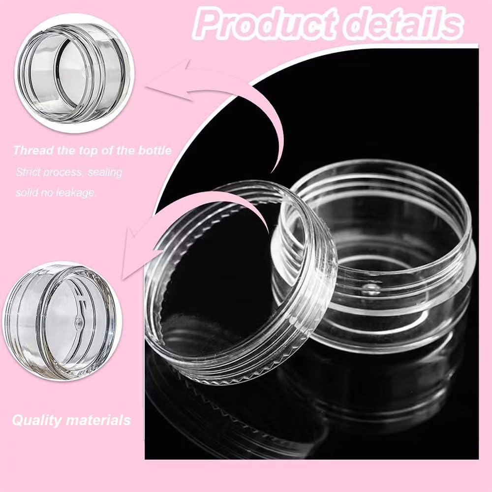 Aeuezxx Transparente Leer Döschen, 10 Pcs Kosmetikbehälter und 10 Pcs Scoop Für Cremespatel, Cremedose Mini Dosen, Reise Probenbehälter, Make-up gebogenen Spatel, Spatel Kosmetik