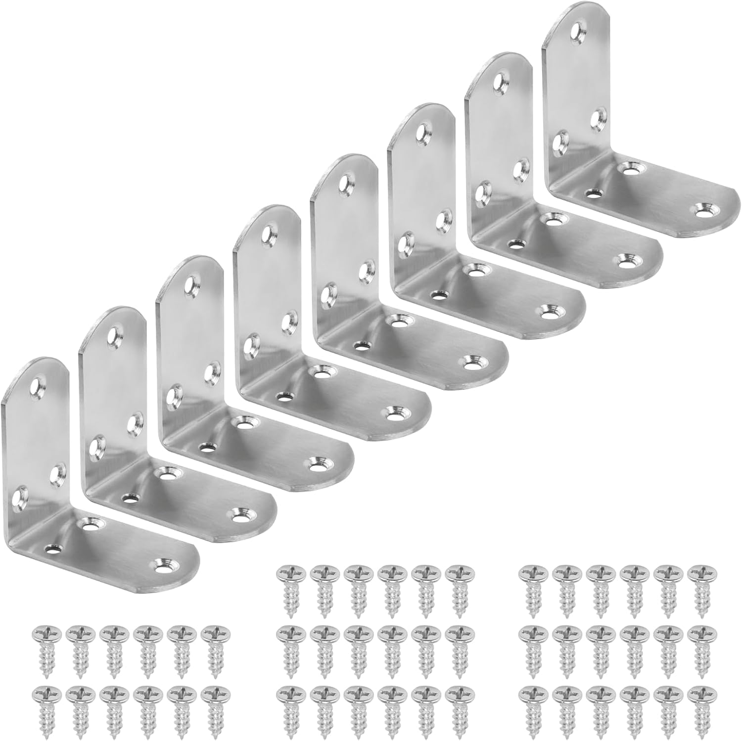 8 Stück Winkelverbinder Edelstahl, Metall Winkel Metallwinkel 90 Grad Eckverbinder Metall, Möbelverbinder, Edelstahl Winkel Holzverbinder, Montagewinkel für Holz Möbel Tabelle Stuhl(65x65x38mm)