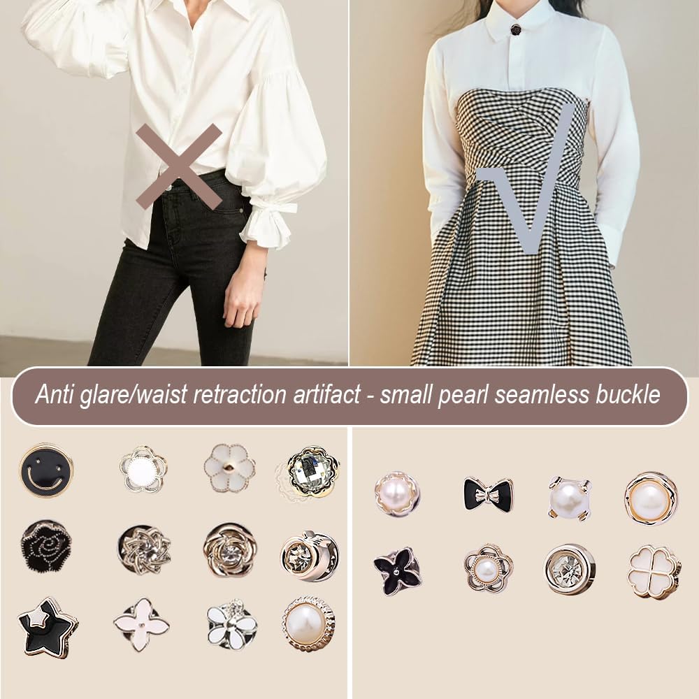 Brosche Knöpfe, 20 Stück Broschen für Kleidung, Abnehmbar Ohne Nähen, Jeans Pins, Hemdknöpfe, Instant Knöpfe für Jean, Strickjacken, DIY Dekoration