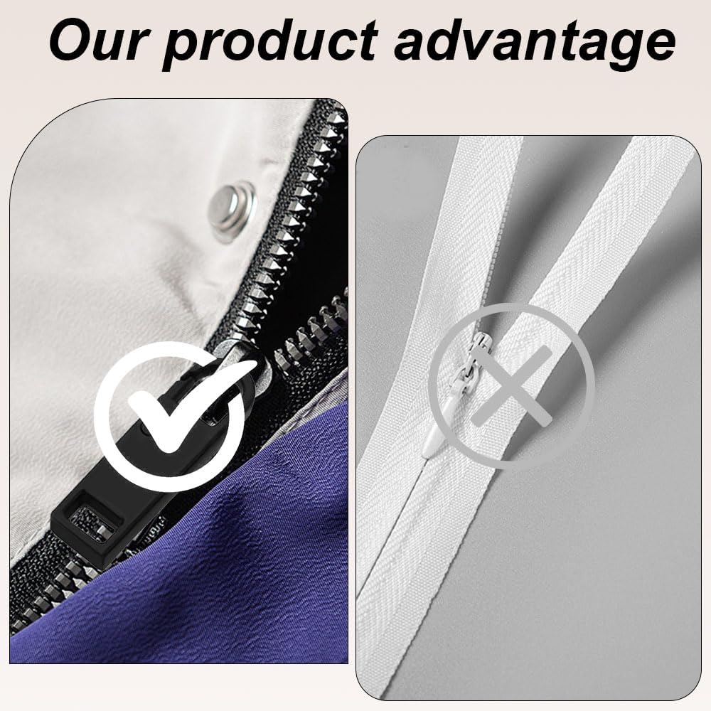 Aeuezxx 16 Stück Reißverschluss Zipper Ersatzteile, 8 Reißverschluss Anhänger und 8 Abnehmbares Metall Zipper Pull, Zipper Tag, Reissverschlussgriff, für Geldbörse, Kleider, Jeans, Koffer