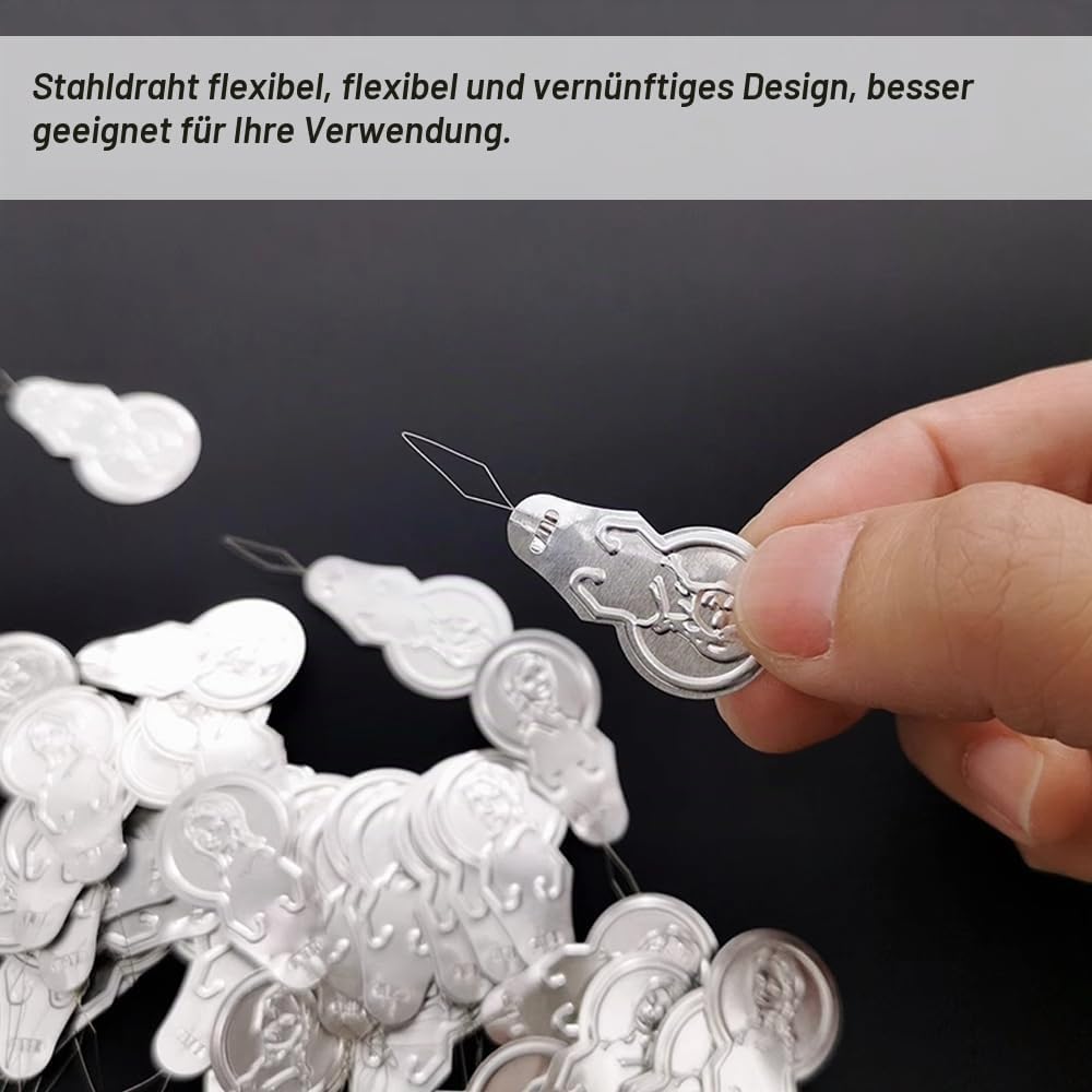 Nadeleinfädler, 10 Stück Einfädelhilfe für Nadeln, Aluminium Nadeln Einfädler, Aluminium Mini Nadeleinfädler zum Handnähen, DIY Handarbeit Nähen Werkzeuge