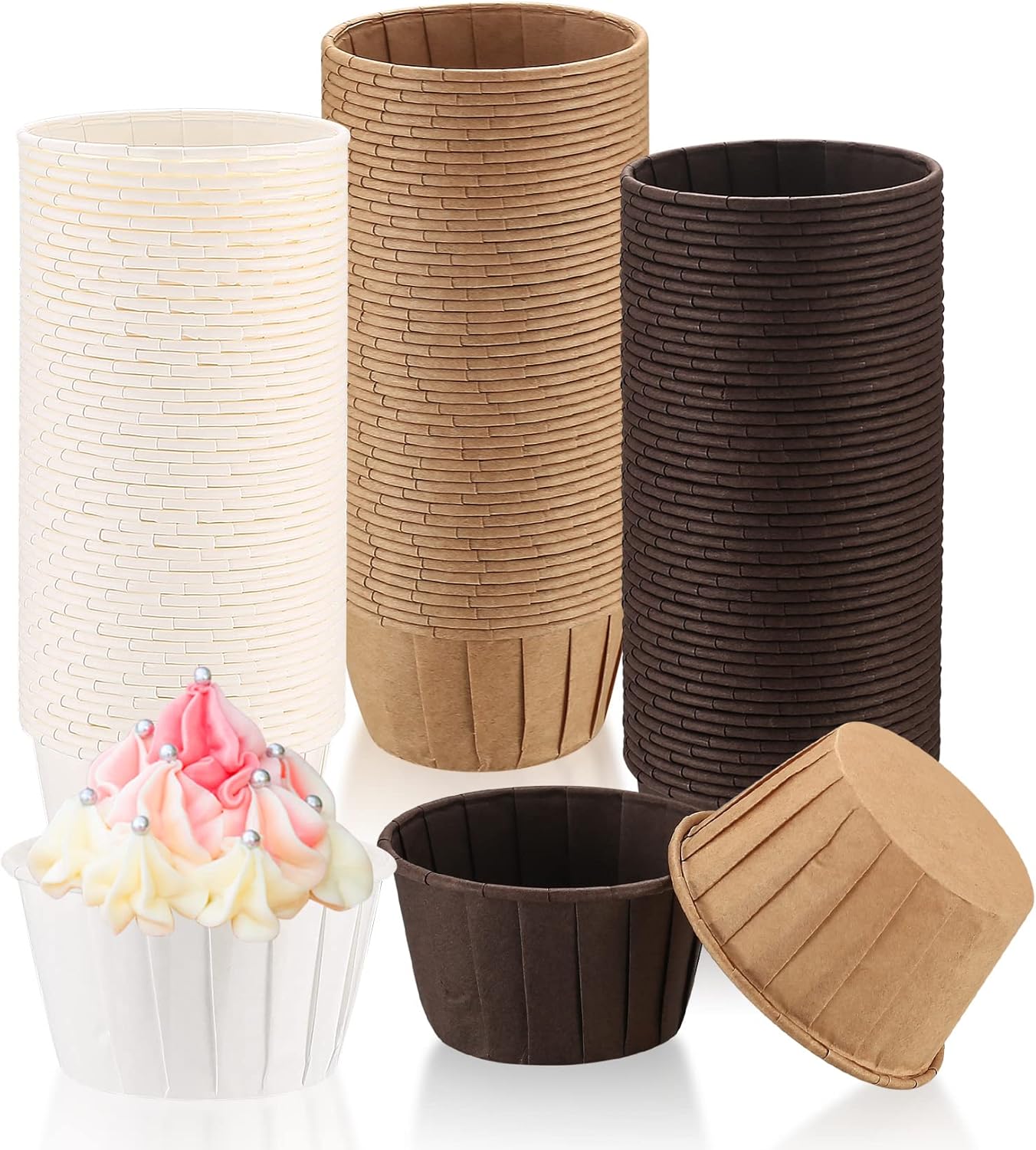 150 Stk Papier Muffinförmchen, Muffin Cupcake Formen, Backförmchen Muffinformen, Papierförmchen Fällen Liners Wrapper Papier für Dessert Hochzeit Halloween Geburtstag Party