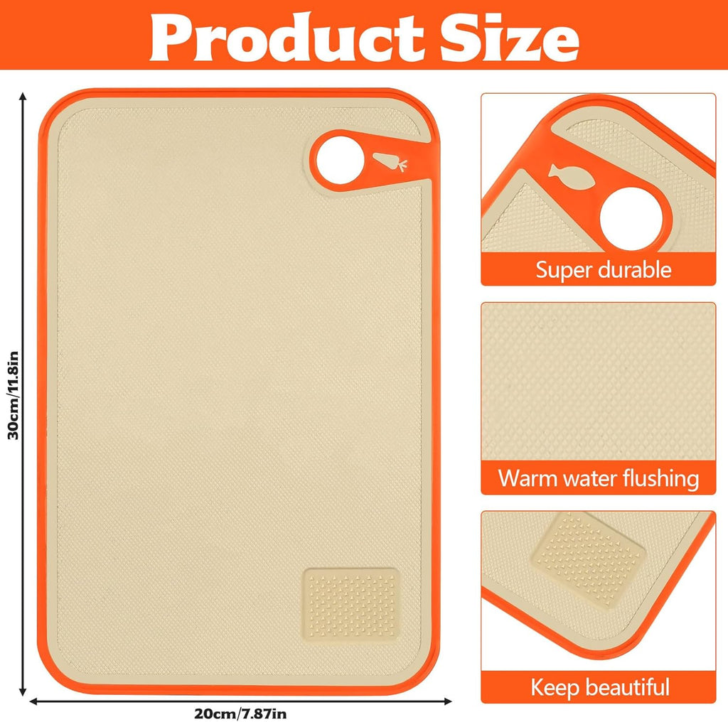 Schneidebrett Kunststoff, 1er Set Schneidbrett BPA frei, Schneidebretter, Cutting Board Rutschfest, Küchenbrett Schneidebrett Set Spülmaschinenfest, mit Saftrille und Mahlrille(klein, 30 x 20 cm)