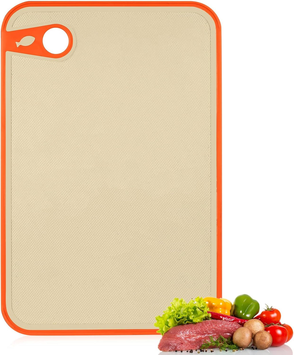 Schneidebrett Kunststoff, 1er Set Schneidbrett BPA frei, Schneidebretter, Cutting Board Rutschfest, Küchenbrett Schneidebrett Set Spülmaschinenfest, mit Saftrille und Mahlrille(klein, 30 x 20 cm)