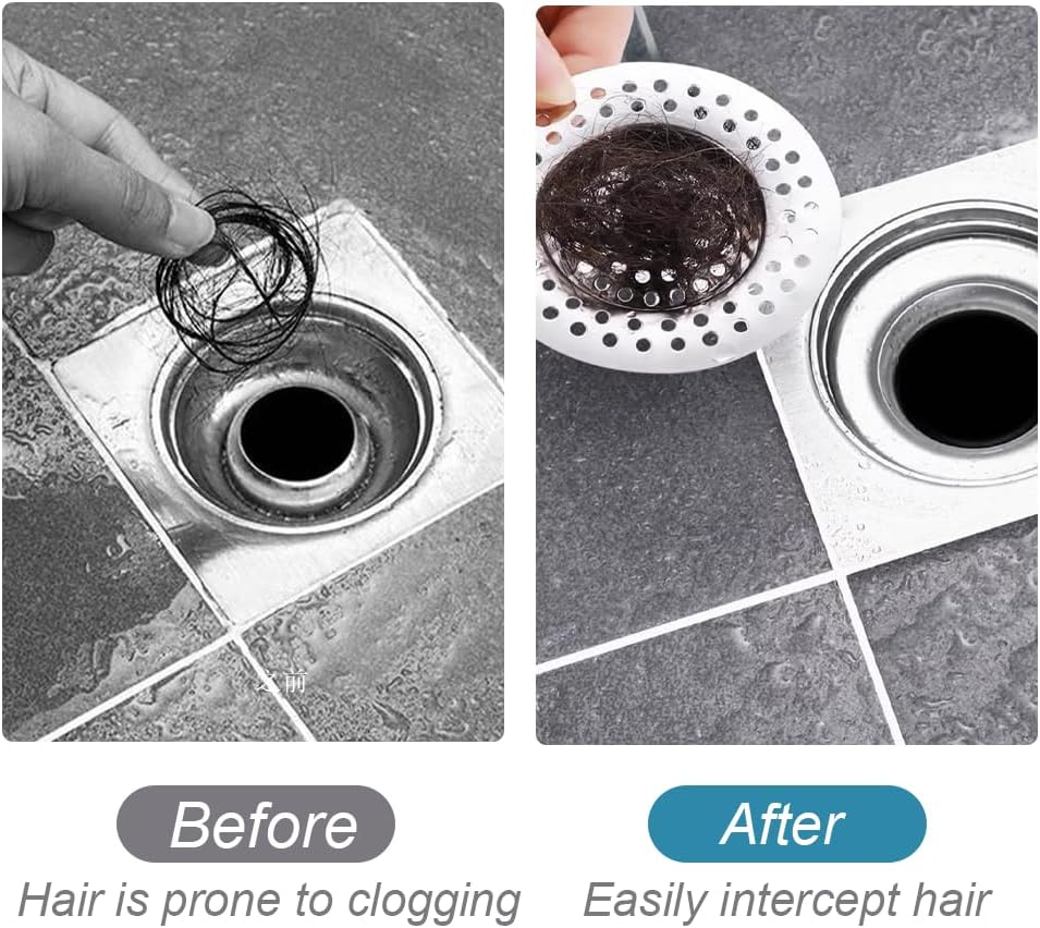 4 Stück Abflusssieb Edelstahl, Löcher Waschbecken Sieb, Abflusssiebe aus Edelstahl, Abflusssieb Dusche, Haarsieb, Spülbeckenabflusssieb