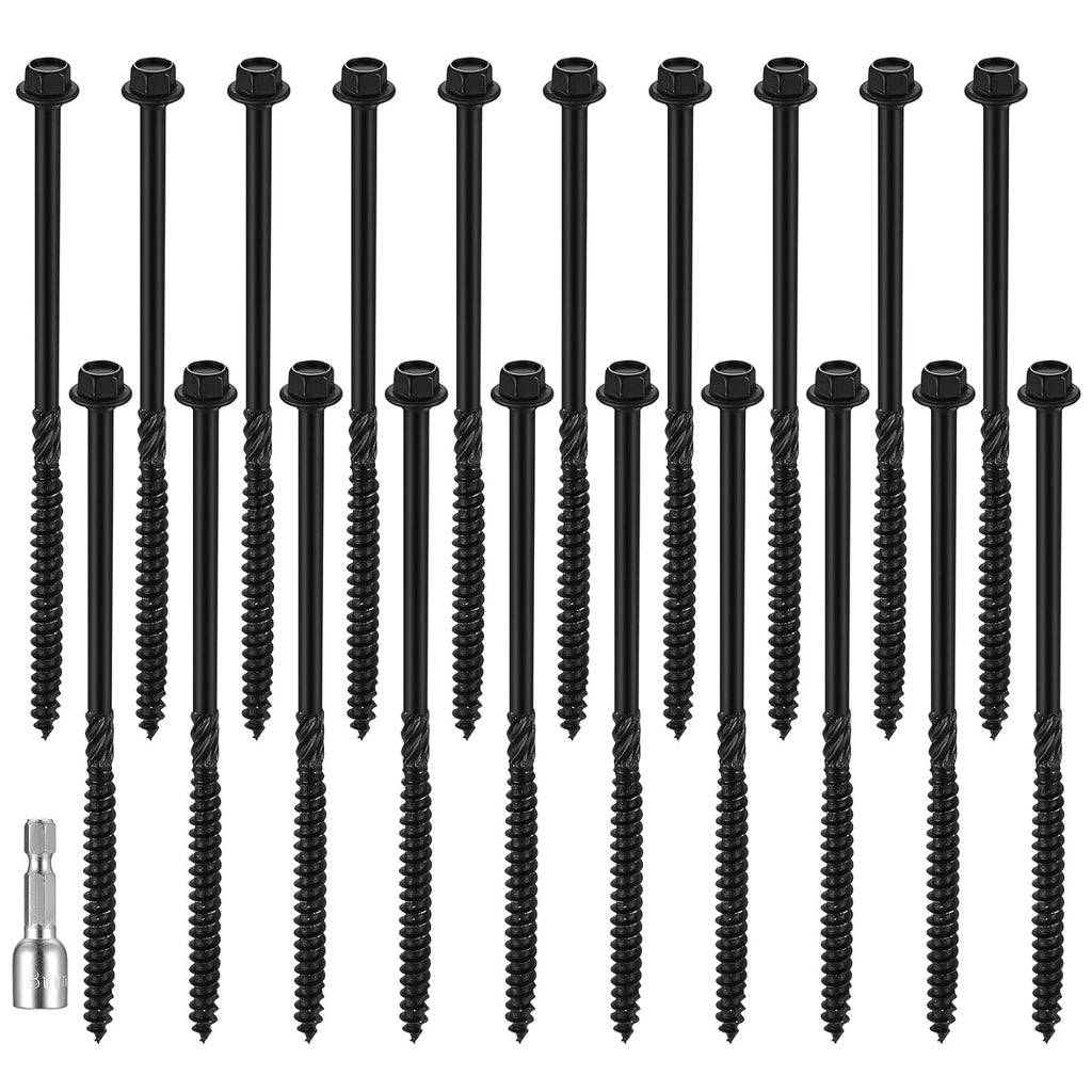 20 STK Tellerkopfschrauben, Sechskant Holzschrauben Set, 6,7 x 150 mm Selbstschneidende Schrauben, Sechskant Bohrschrauben Sparrenschrauben für Dachkonstruktionen Konstruktionsschrauben(6,7x150 mm)