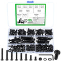232 Stück M6 Schrauben Set, Innensechskantschrauben Muttern Set, Linsenkopfschrauben Sortiment mit Unterlegscheiben Set, Maschinenschrauben Schwarz Rundkopfschrauben, Gewindeschrauben Set