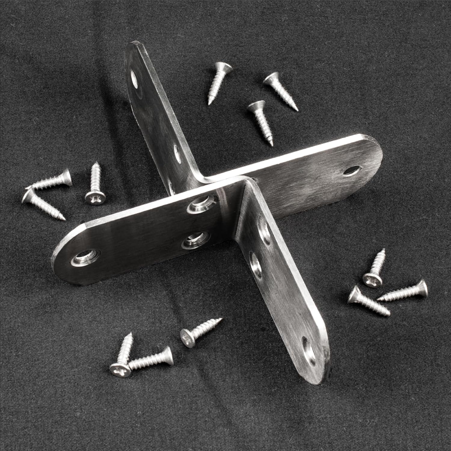 8 Stück Winkelverbinder Edelstahl, Metall Winkel Metallwinkel 90 Grad Eckverbinder Metall, Möbelverbinder, Edelstahl Winkel Holzverbinder, Montagewinkel für Holz Möbel Tabelle Stuhl(65x65x38mm)